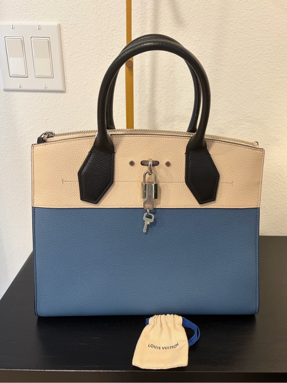 Louis Vuitton City Steamer Handbag Leather MM tote bag